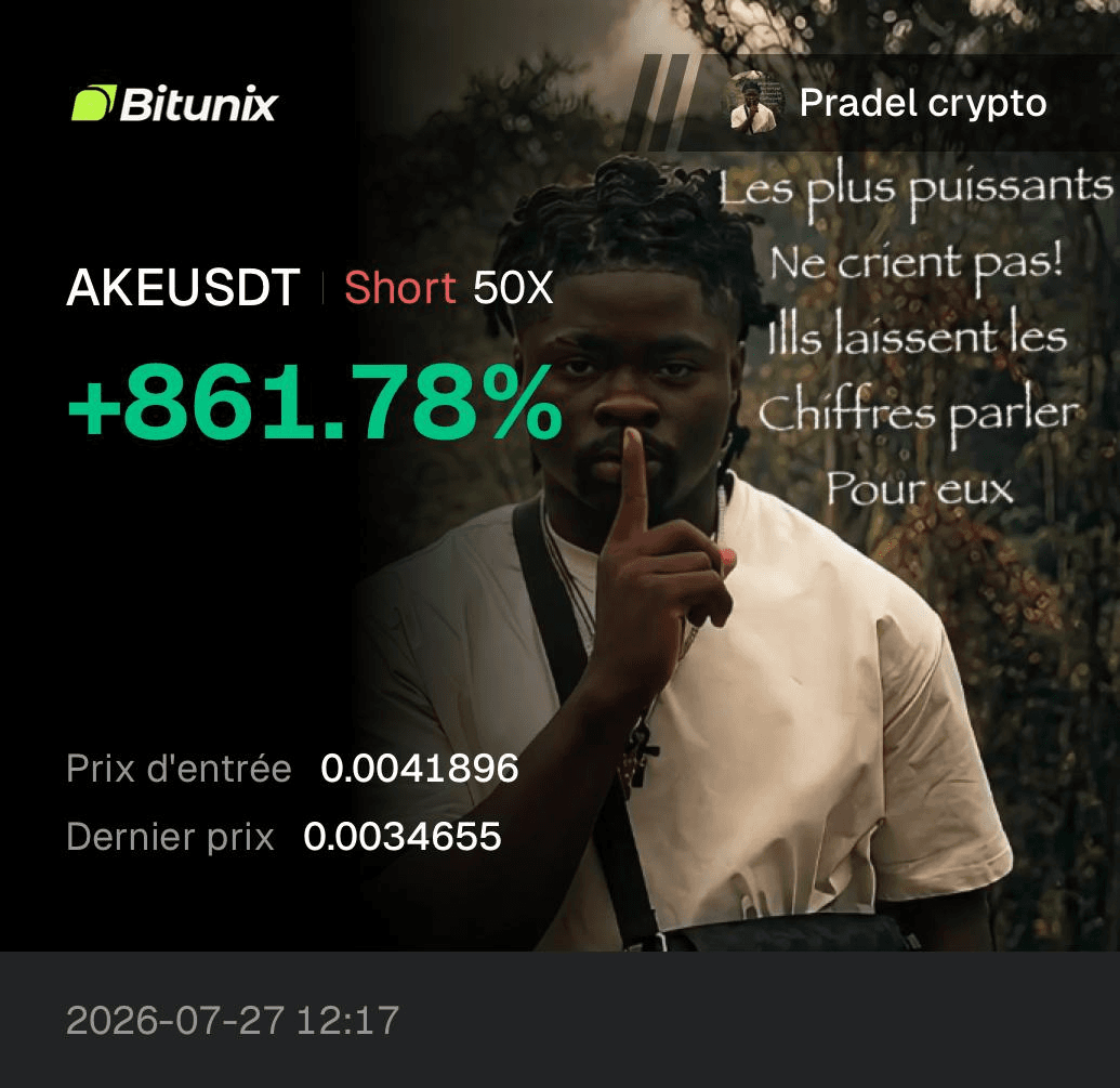 Capture d’une performance AKEUSDT communiquée par un membre